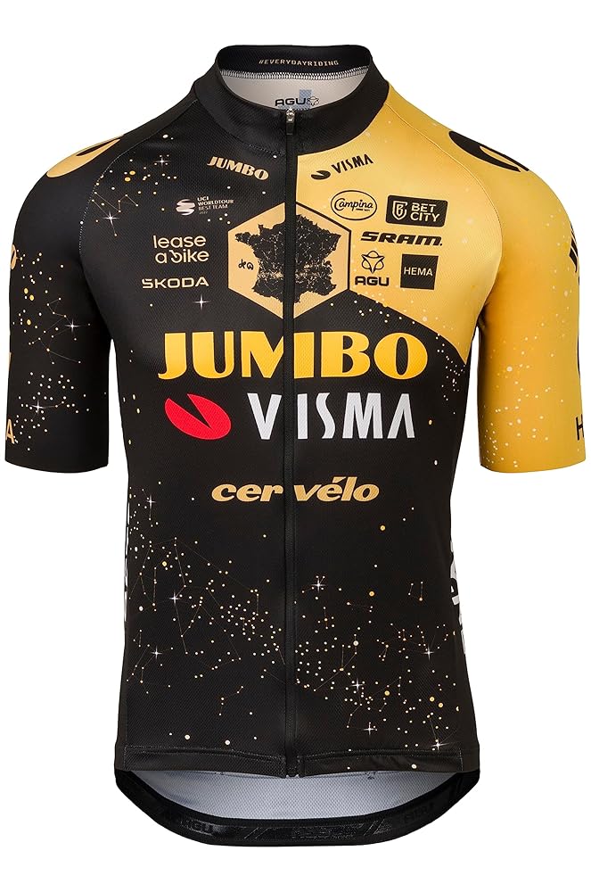 JUMBO VISMA AGU Trilogy 2023 メンズ ジャージ XL AGU Jumbo-Visma Replica Triple Victory 2023 short sleeve